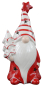 Preview: Weihnachtliches LED Wichtel mit gestreifter  Mütze - Höhe ca. 22 cm